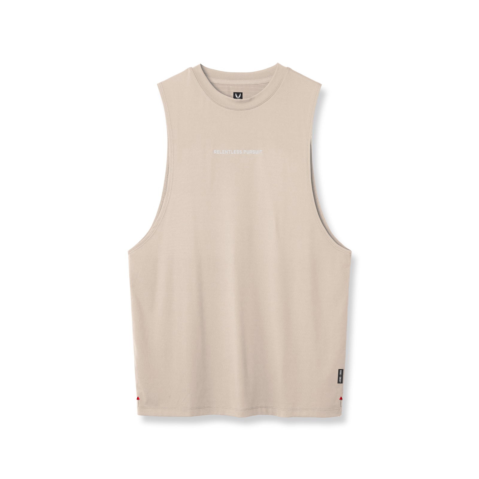 flatlay of 0837. 3D-Lite® 2.0 Lycra® Muscle Tank in Sand Smoke, front view