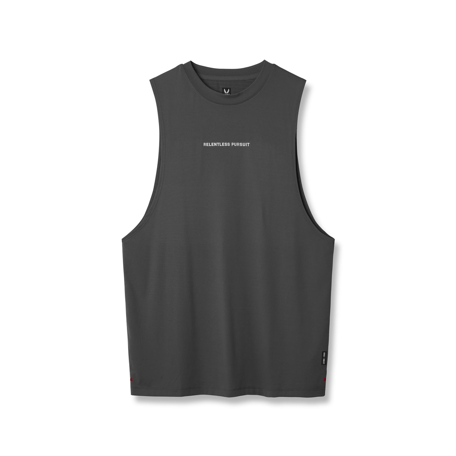 Flatlay of 0837. 3D-Lite® 2.0 Lycra® Muscle Tank in Space Grey, front view