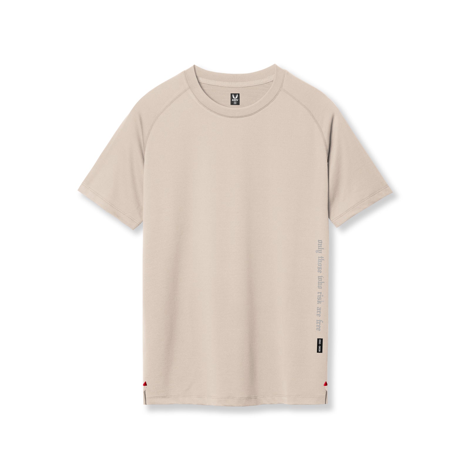 Flatlay of 3D-Lite® 2.0 Lycra® Fitted Tee in sand smoke, front view
