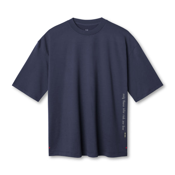 0841. 3D-Lite® 2.0 3/4-Sleeve Oversized Tee - Navy 