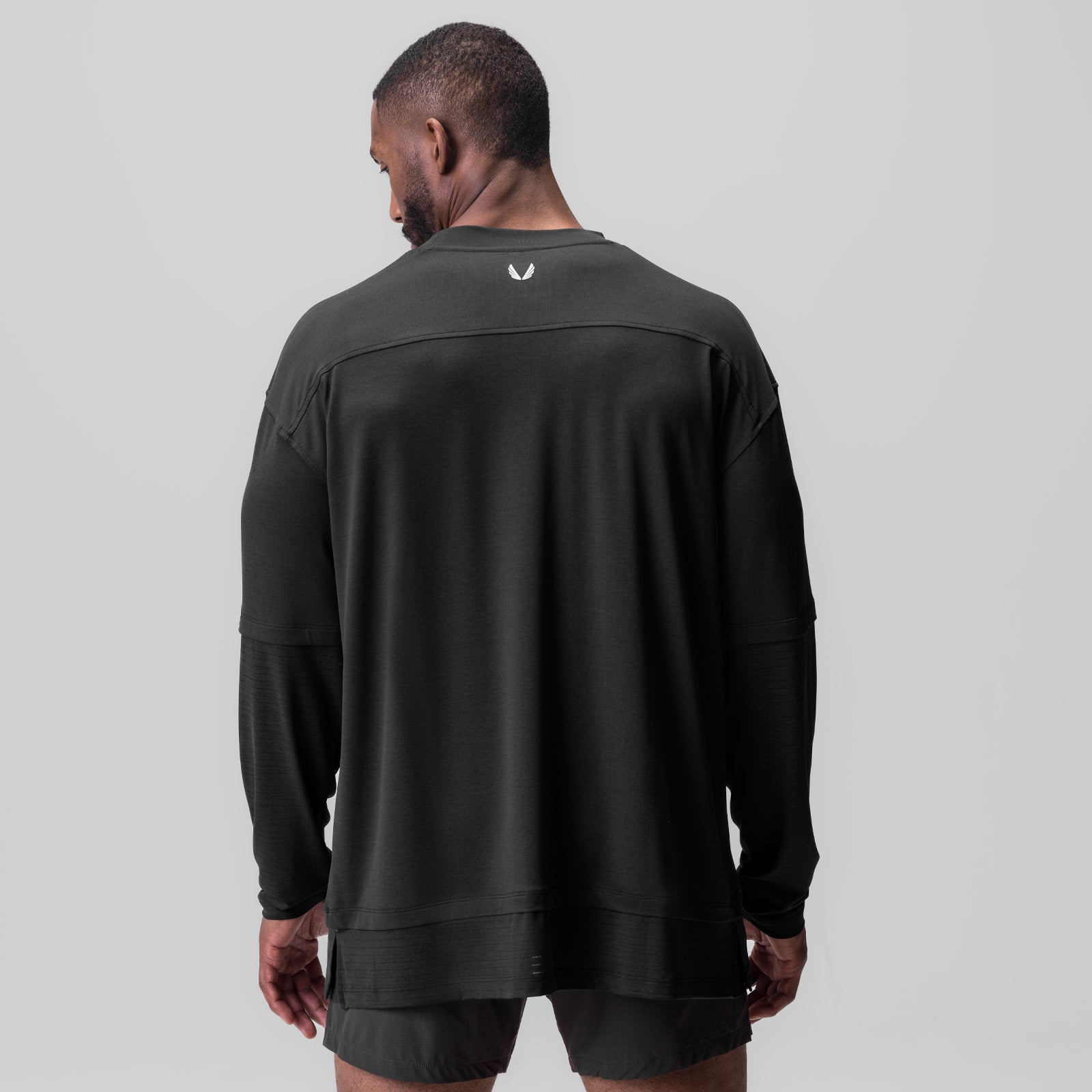0841. 3D-Lite® 2.0 Lycra® 3/4-Sleeve Oversized Tee - Black