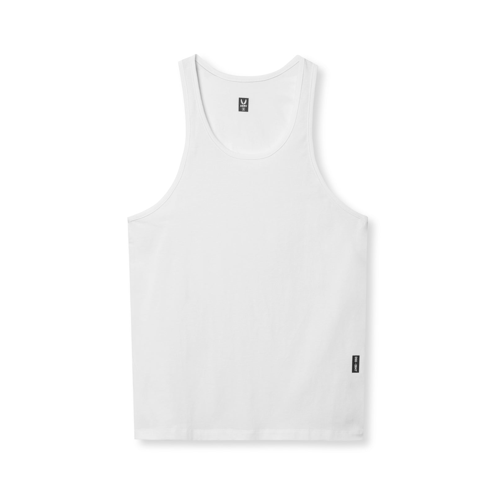 flatlay CottonPlus Standard Slim Tank in white, front view