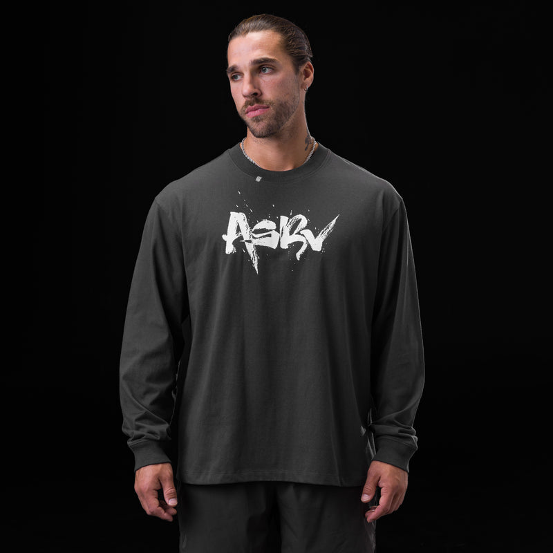 0851. Tech Essential™ Relaxed Long Sleeve  -  Space Grey "Koi"