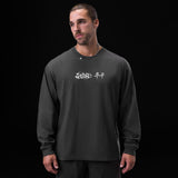 0851. Tech Essential™ Relaxed Long Sleeve  -  Space Grey "Brush Stroke"