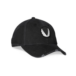 0856. Distressed Patch Logo Hat - Black/Black 