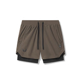 0865. Tetra-Lite™ 5" Liner Short - Deep Taupe "Wings"/Black