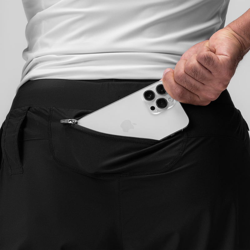 0866. Tetra-Lite® 7" Liner Short - Black "Black Wings"/Black