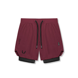 0865. Tetra-Lite® 5" Liner Short - Crimson "Wings"/Black