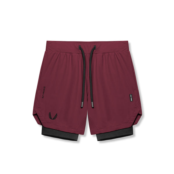 0865. Tetra-Lite® 5" Liner Short - Crimson "Wings"/Black