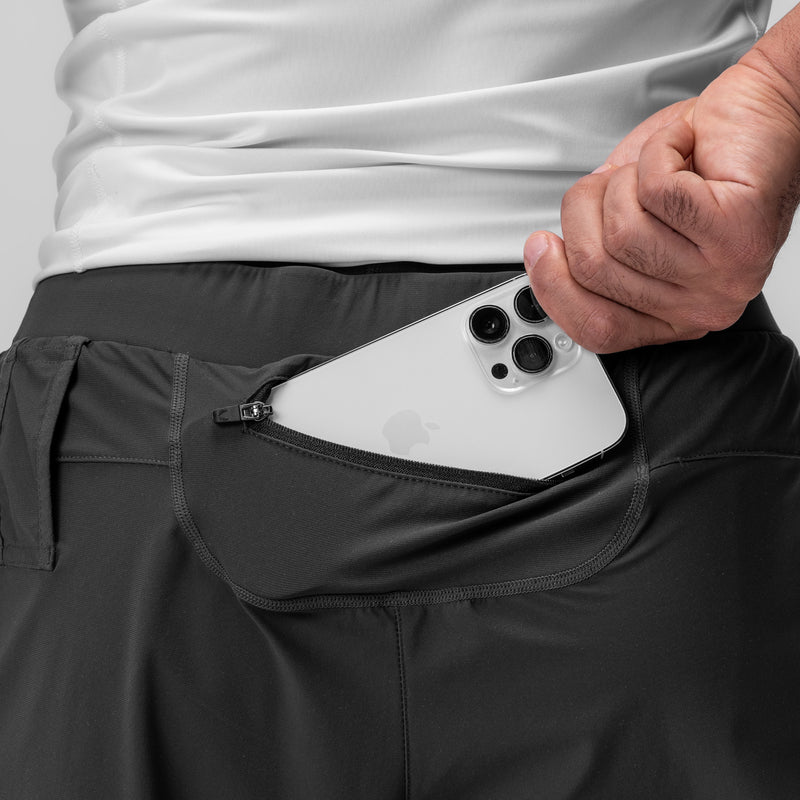 0866. Tetra-Lite® 7" Liner Short - Space Grey "Cyber"/White