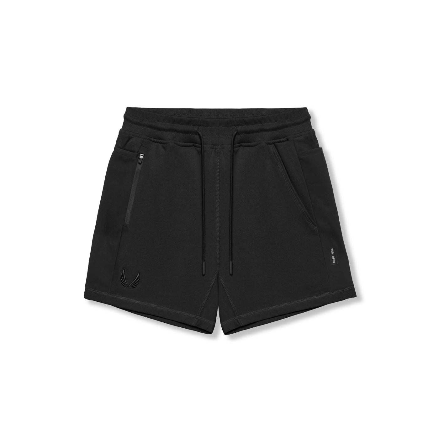 flatlay of black Tech-Terry Sidelock Sweat Short, front view