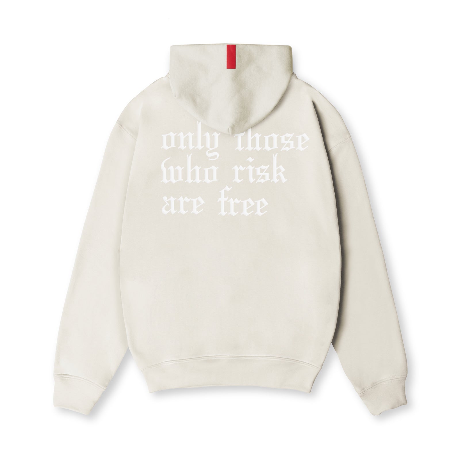 flatlay Tech-Terry Zip Pocket Hoodie in stone, back view