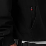 0874. Tech-Terry™ Zip Pocket Hoodie  -  Black "Brush Stroke"