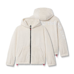 All in Motion Girls Cream Ivory Sherpa Jacket Full Zip Hoodie