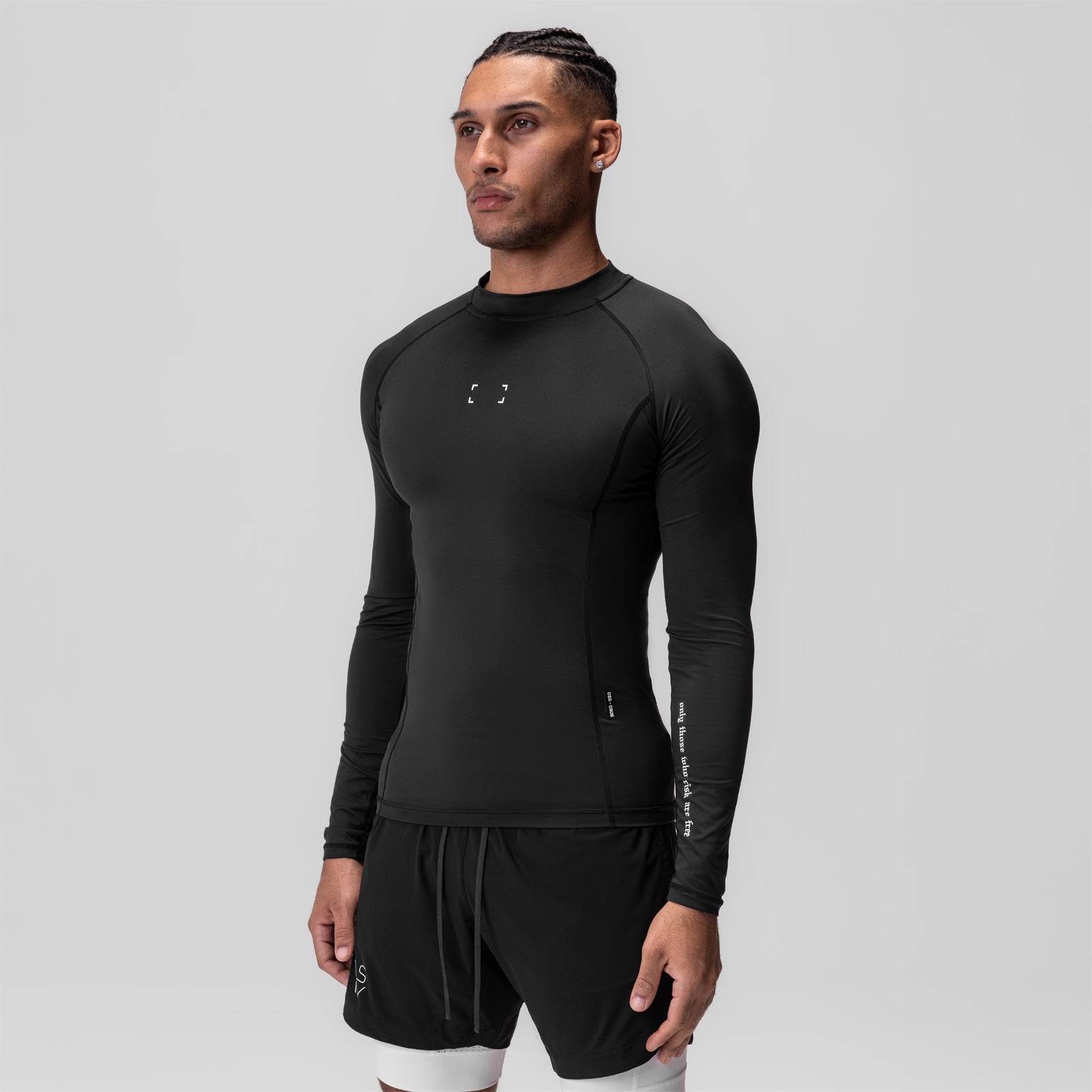 0908. WarpFlexx® Compression Mock Neck Long Sleeve - Black