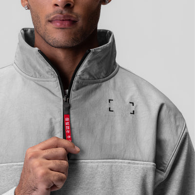 0903. Tech-Terry™ Paneled Quarter Zip - Heather Grey 