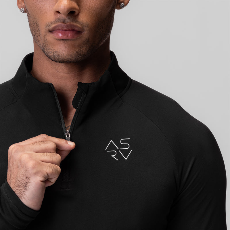 0906. Thermal Training Quarter Zip - Black "Cyber"