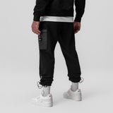 0914. Tech-Terry™ Paneled Cinch Cargo Jogger - Black/Wave-Dye