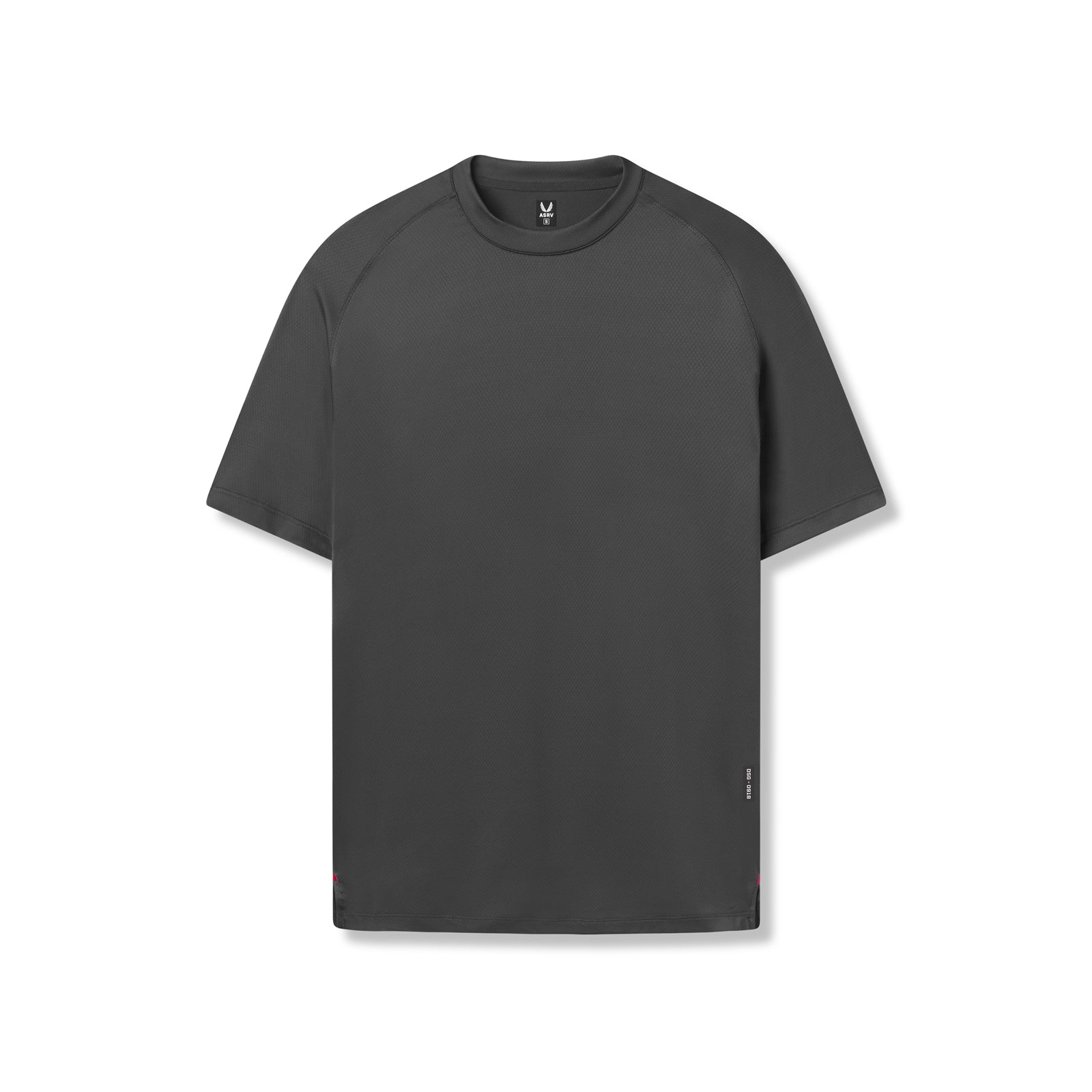 Flatlay of AeroSilver Fitted Tee in Space Grey, front view