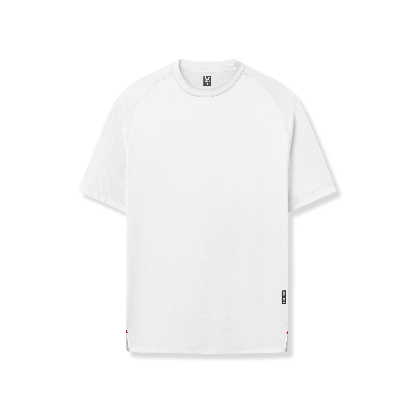 Flatlay of AeroSilver® Fitted Tee in white, front view