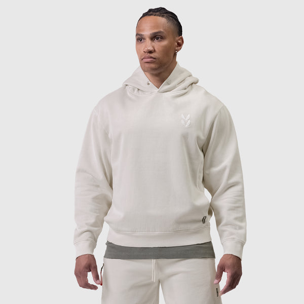 0920. Tech Essential™ Distressed Hoodie - Faded Stone