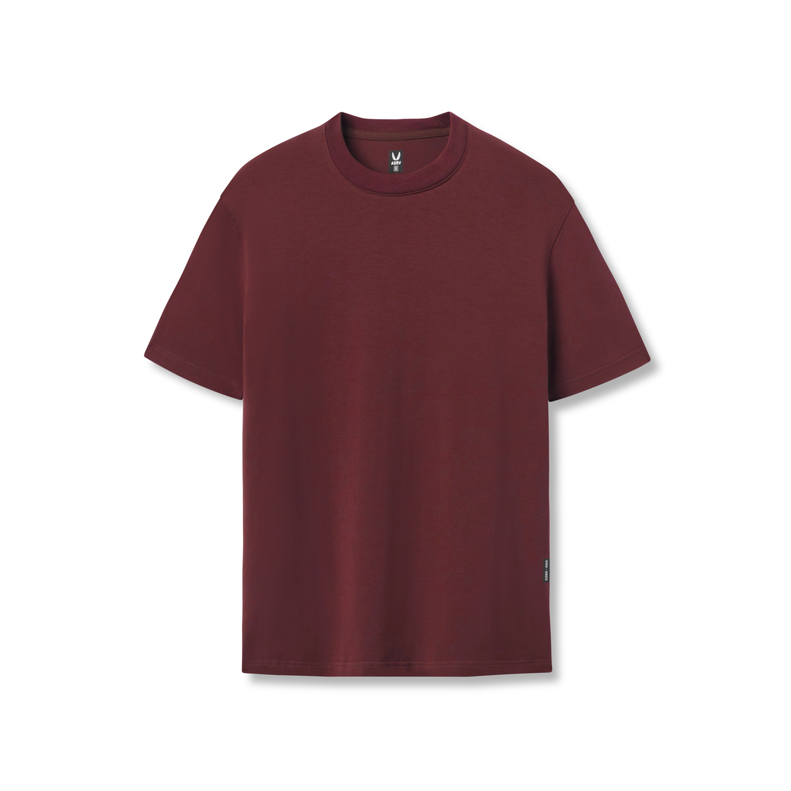 flatlay Supima Essential Tee in crimson, front view