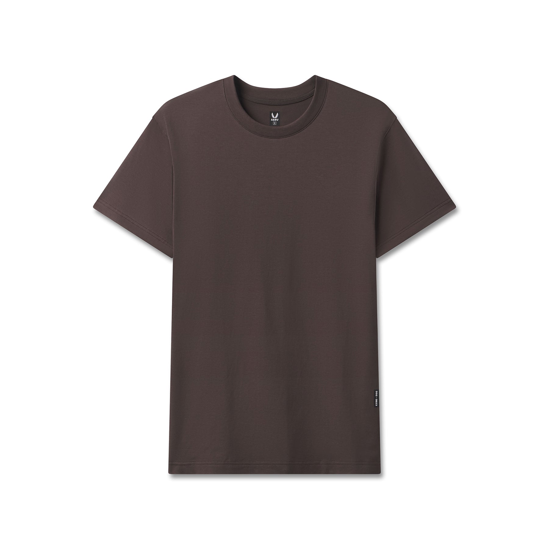 flatlay Supima Essential Tee in dark earth, front view