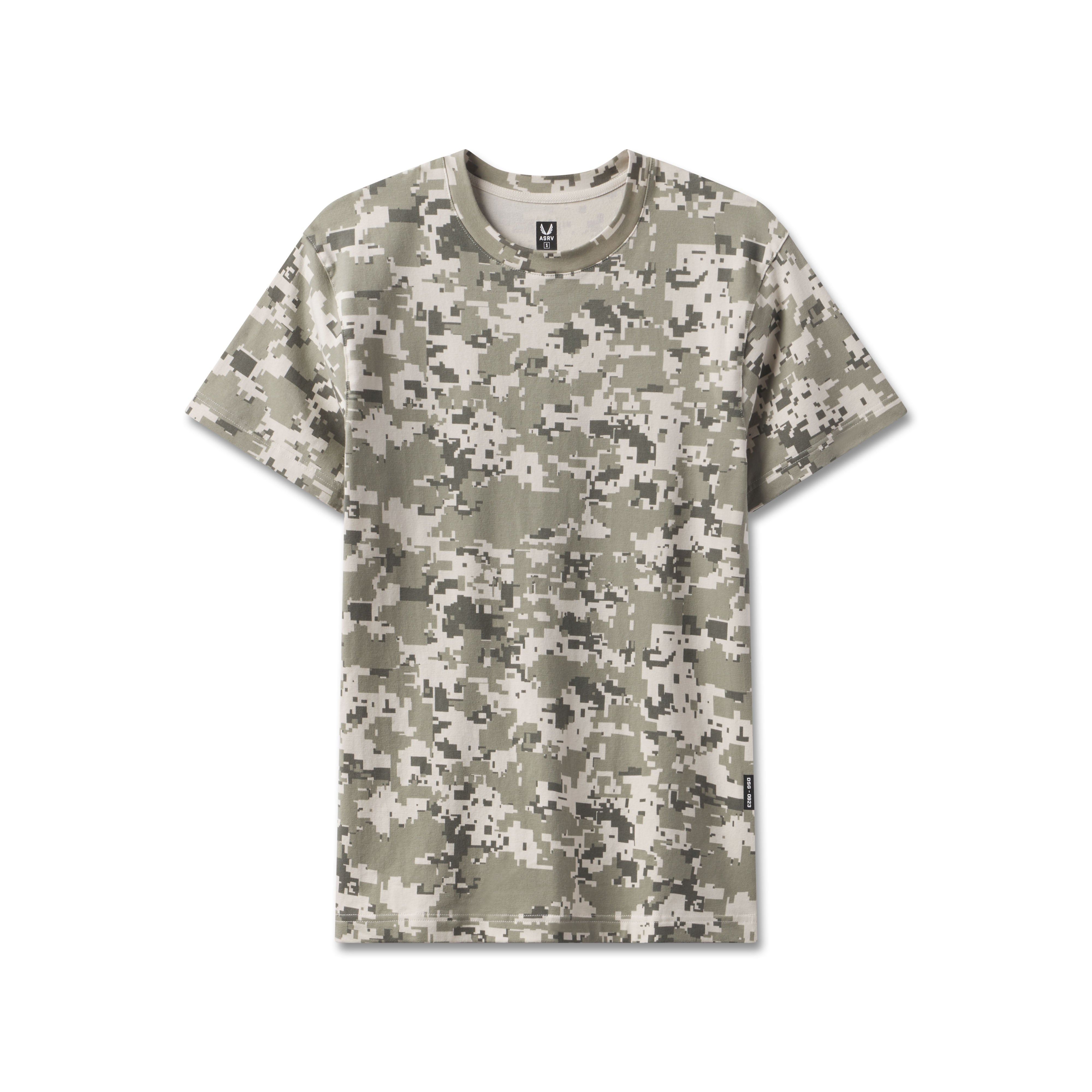 flatlay Supima® Essential Tee in digital camo, front view