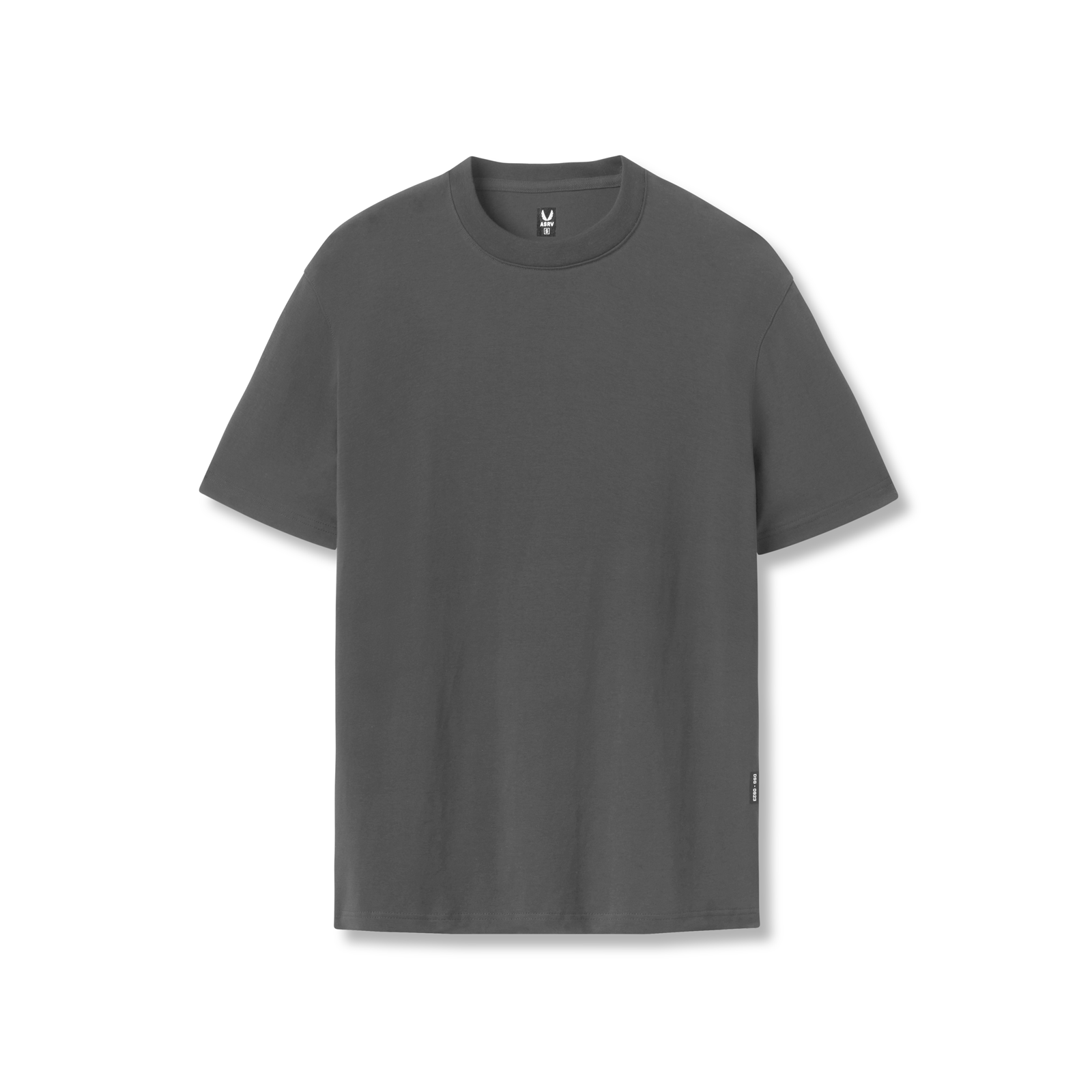 flatlay Supima Essential Tee in space grey, front view