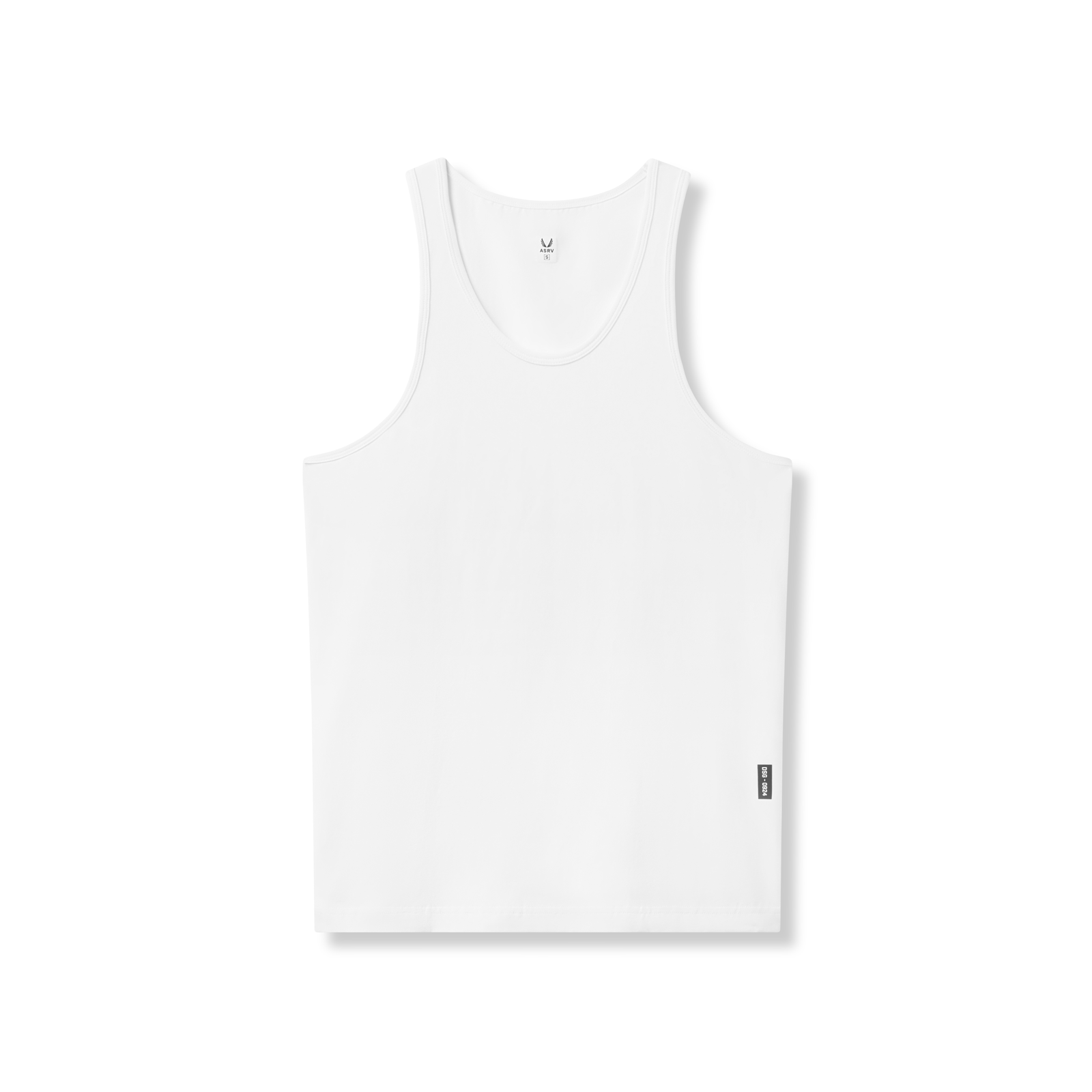 flatlay Supima Essential Slim Tank in white, front view