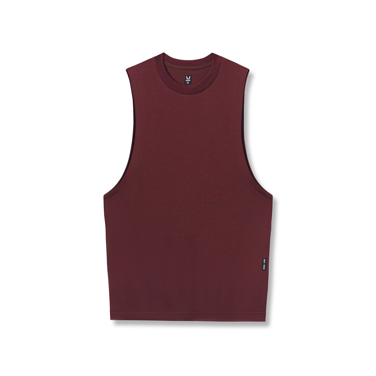 flatlay Supima® Muscle Tank in crimson, front view