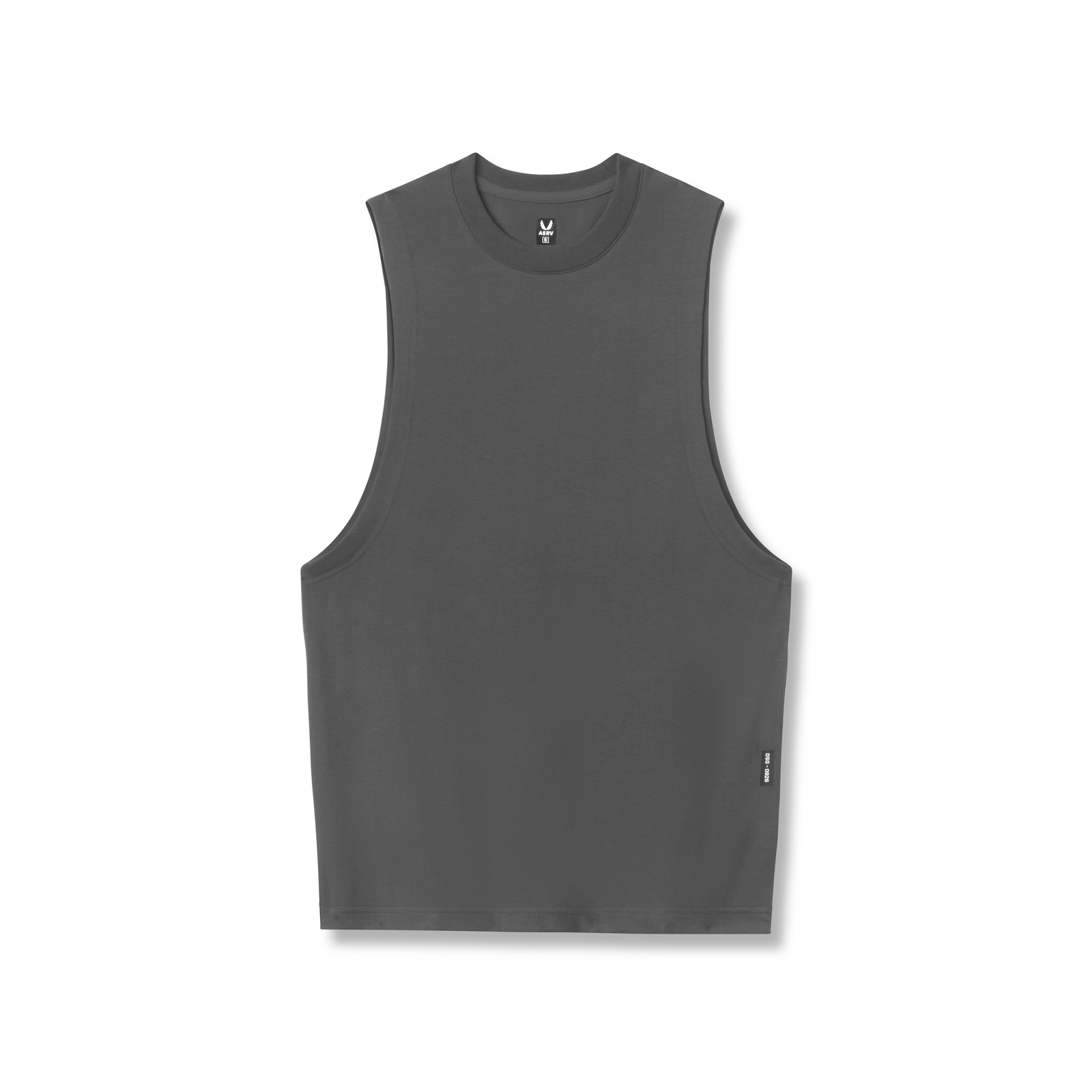 flatlay of 0926. Supima® Muscle Tank in space grey, front view