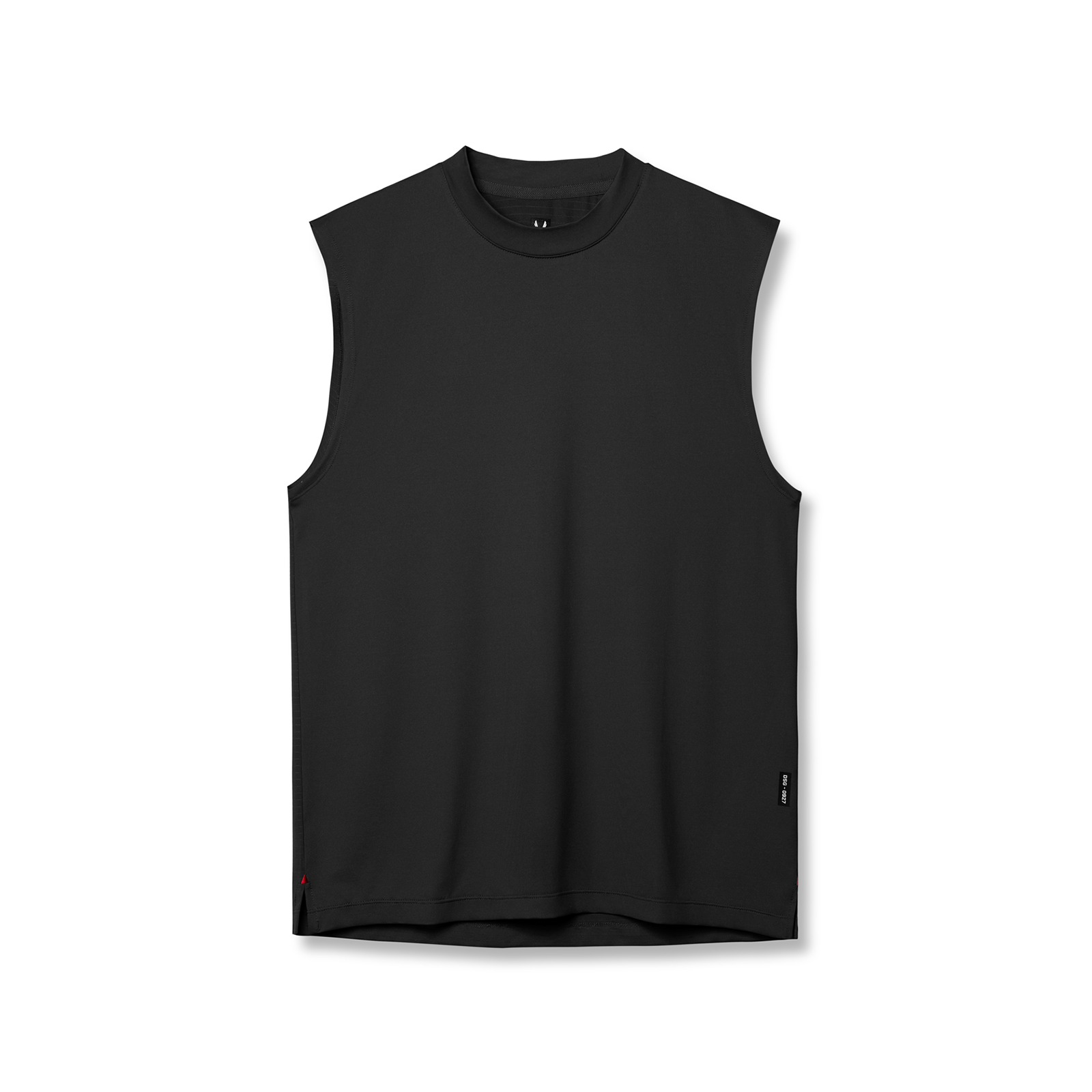 Flatlay of black 3D-Lite® 2.0 Lycra® Relaxed Cutoff sleeveless tank top