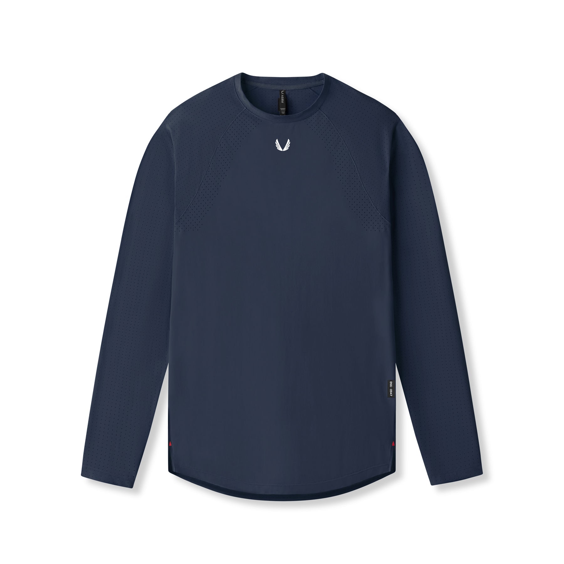 flatlay Laser-Vent™ Established Long Sleeve in navy, front view