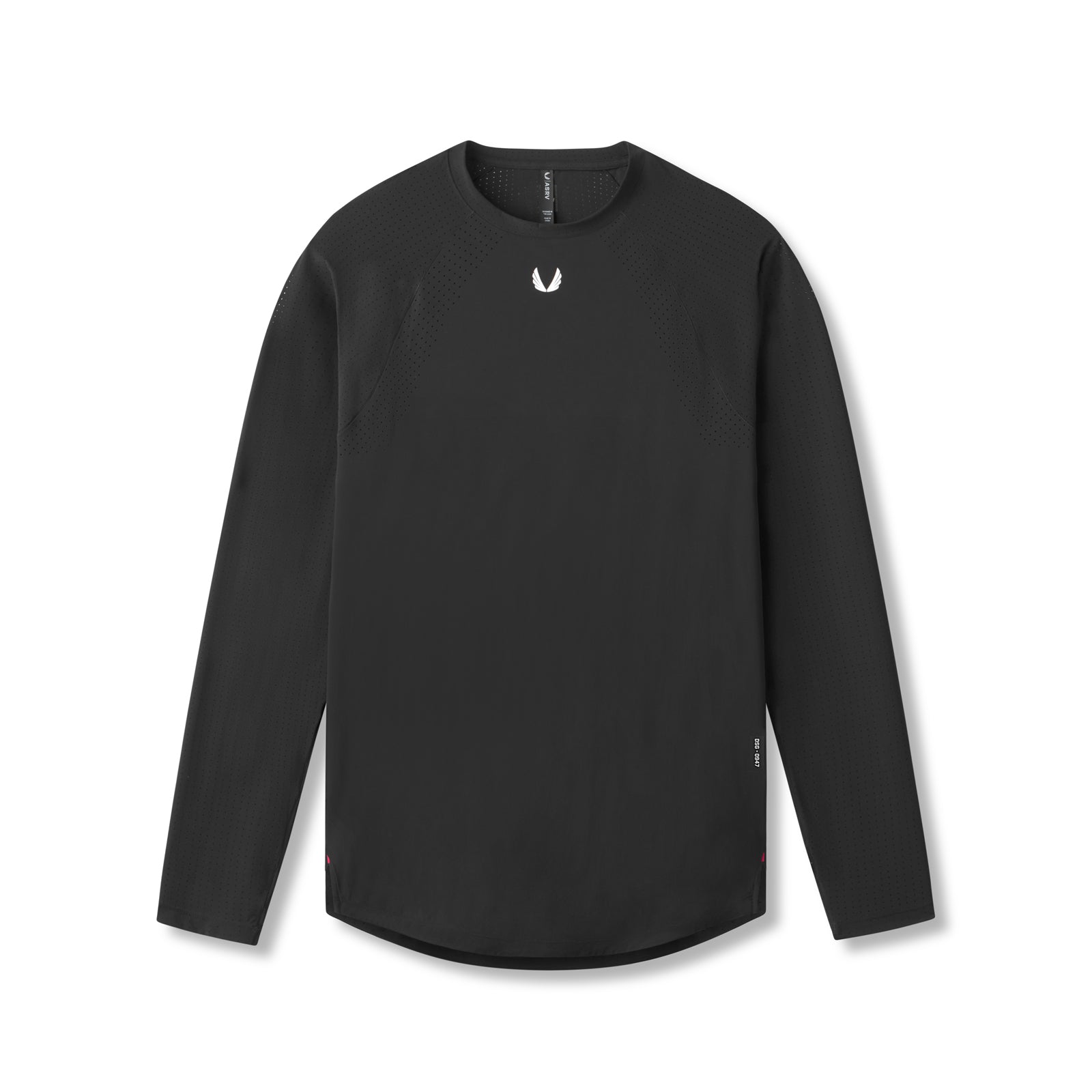 flatlay Laser-Vent™ Established Long Sleeve in black, front view