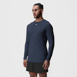 Laser-Vent™ Established Long Sleeve in navy, worn by model, front view