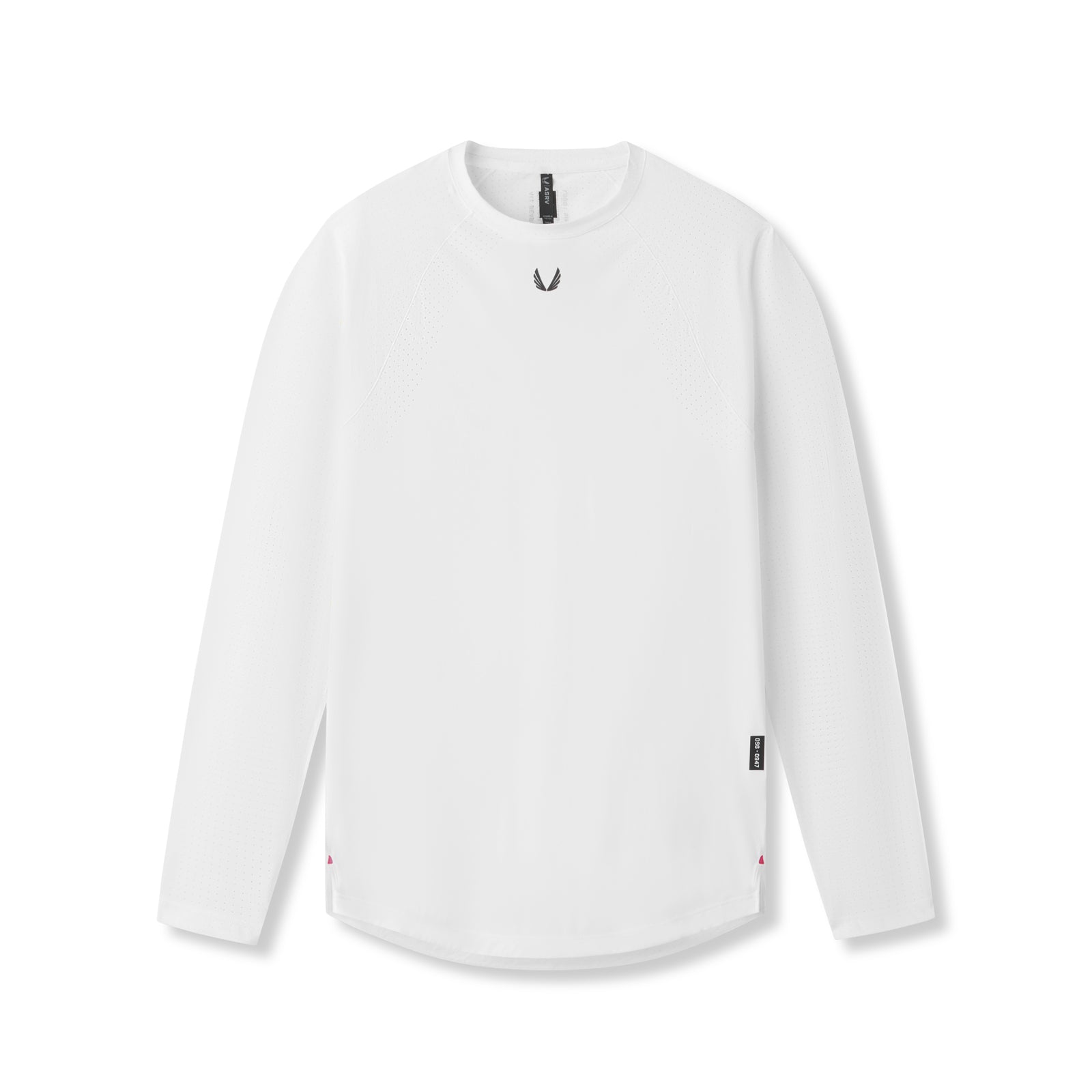 flatlay Laser-Vent Established long sleeve shirt in white, front view