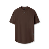 flatlay Laser-Vent™ Established Tee in dark earth brown, front view