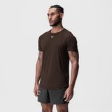 Laser-Vent™ Established Tee in Dark Earth worn by model, side view