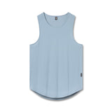 Flatlay of Laser-Vent Tank Top in light sky blue, front view