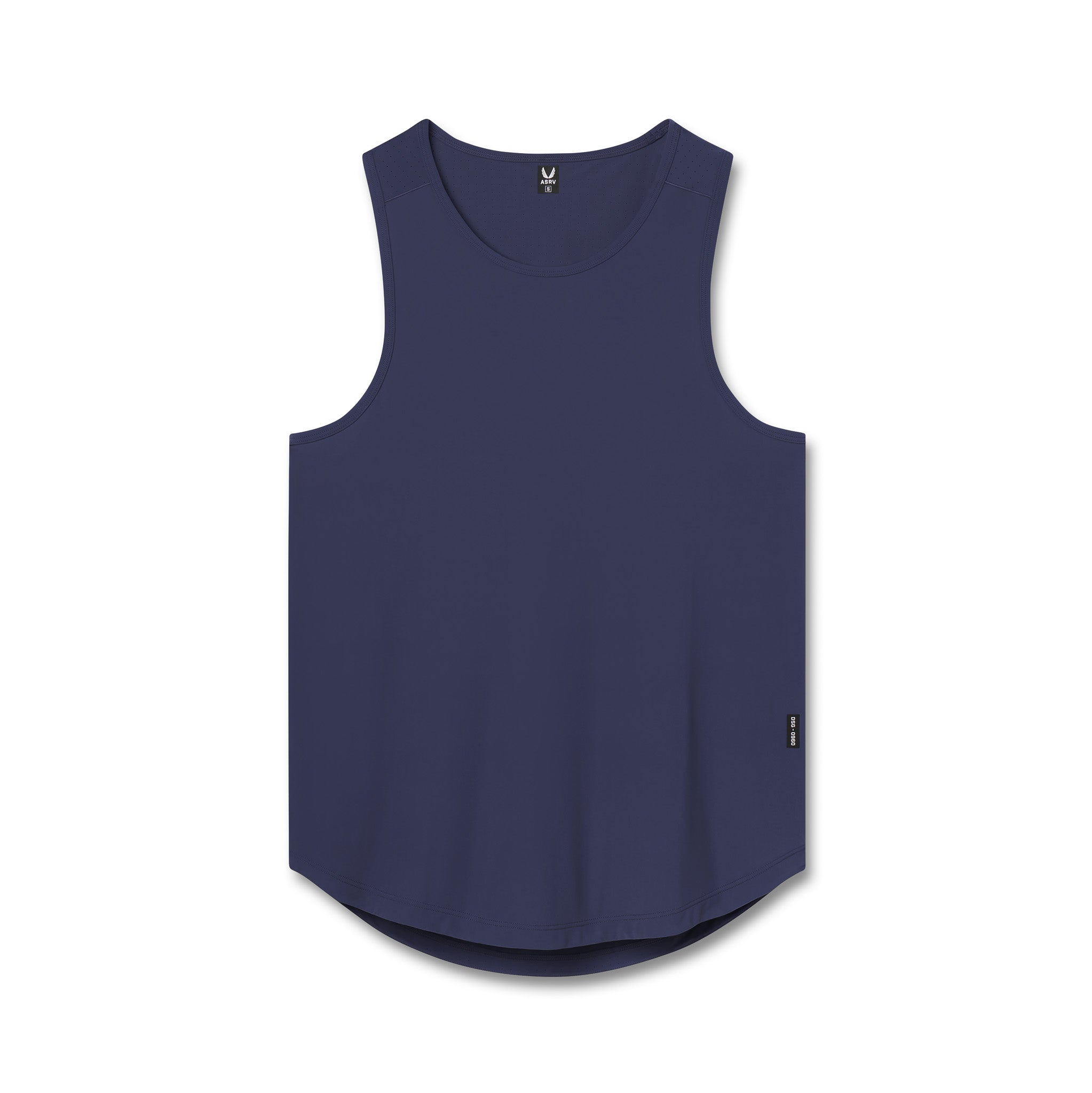 Flatlay of Laser-Vent Tank Top in navy, front view