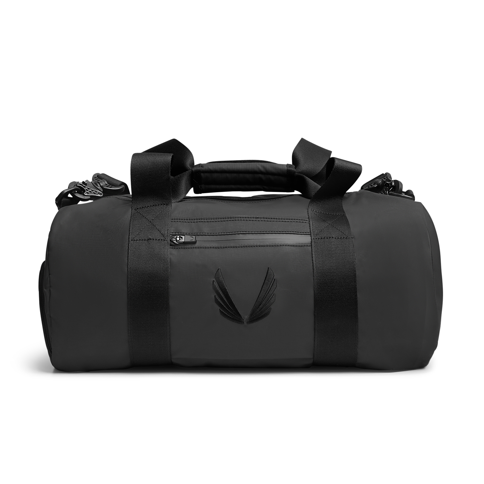 Flatlay 0964 Barrel Gym Duffle Bag 30L in black, front view