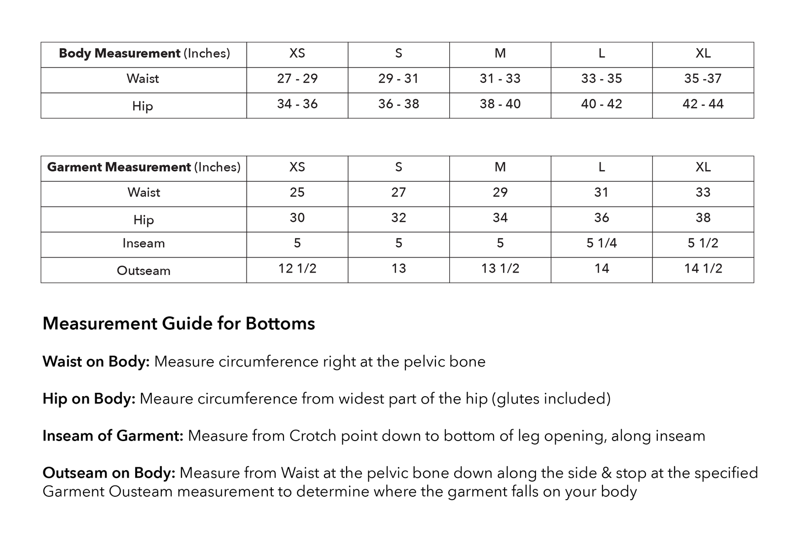Size guide