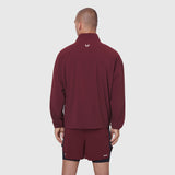 Aerotex Quarter-Zip Jacket in crimson, rear view on model