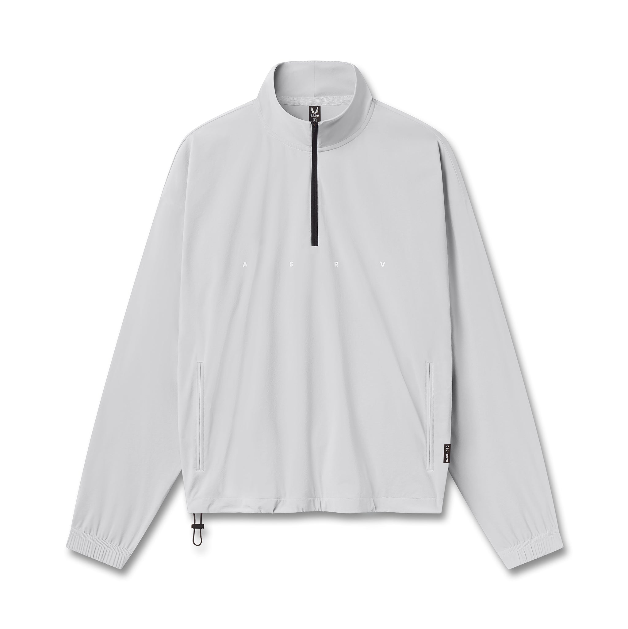 flatlay Aerotex Quarter-Zip Jacket in slate grey, front view