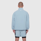 Aerotex Quarter-Zip Jacket in light sky, back view on model