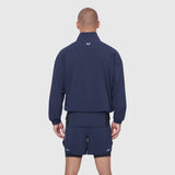 Aerotex Quarter-Zip Jacket in navy worn by model, back view