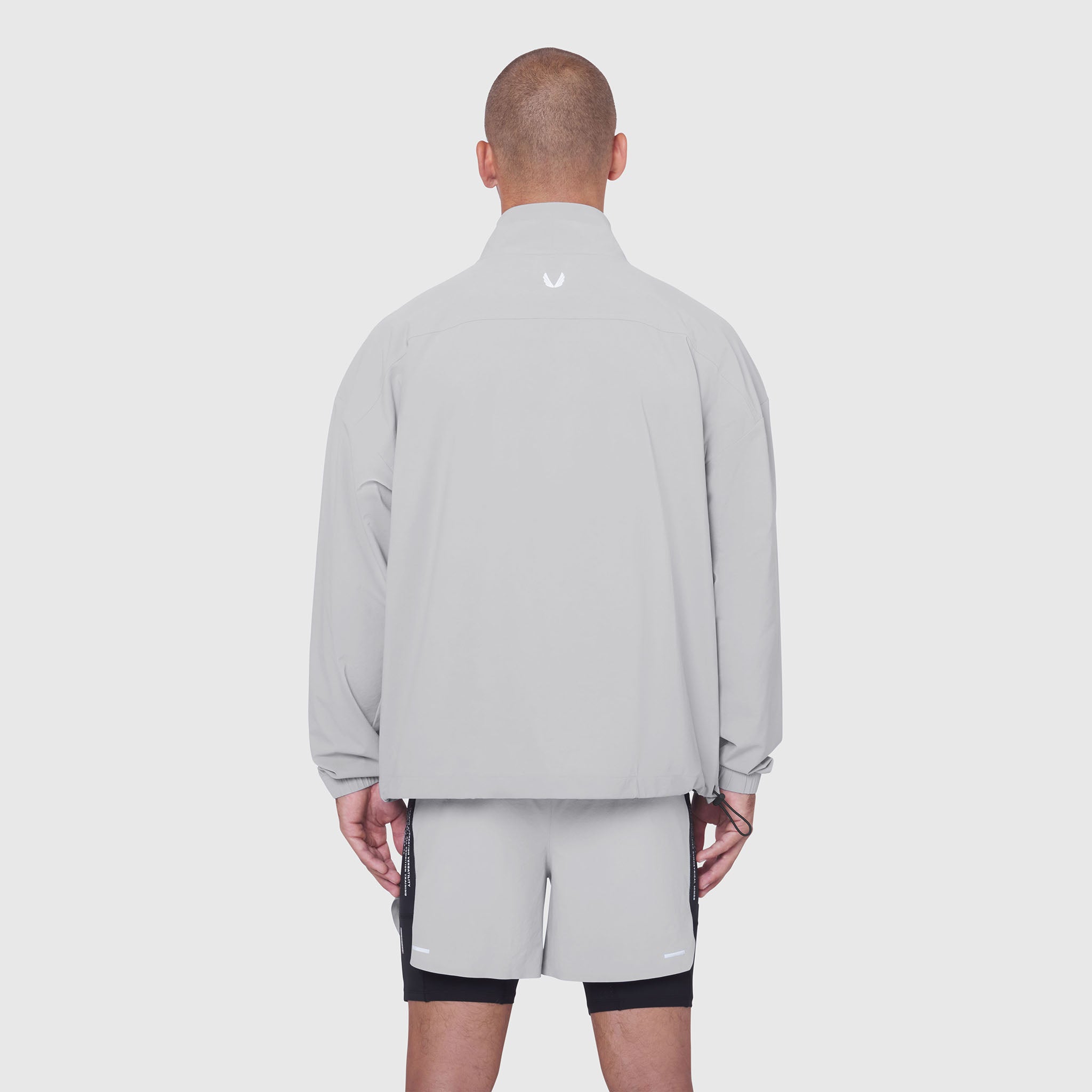 Aerotex Quarter-Zip Jacket in slate grey, back view on model