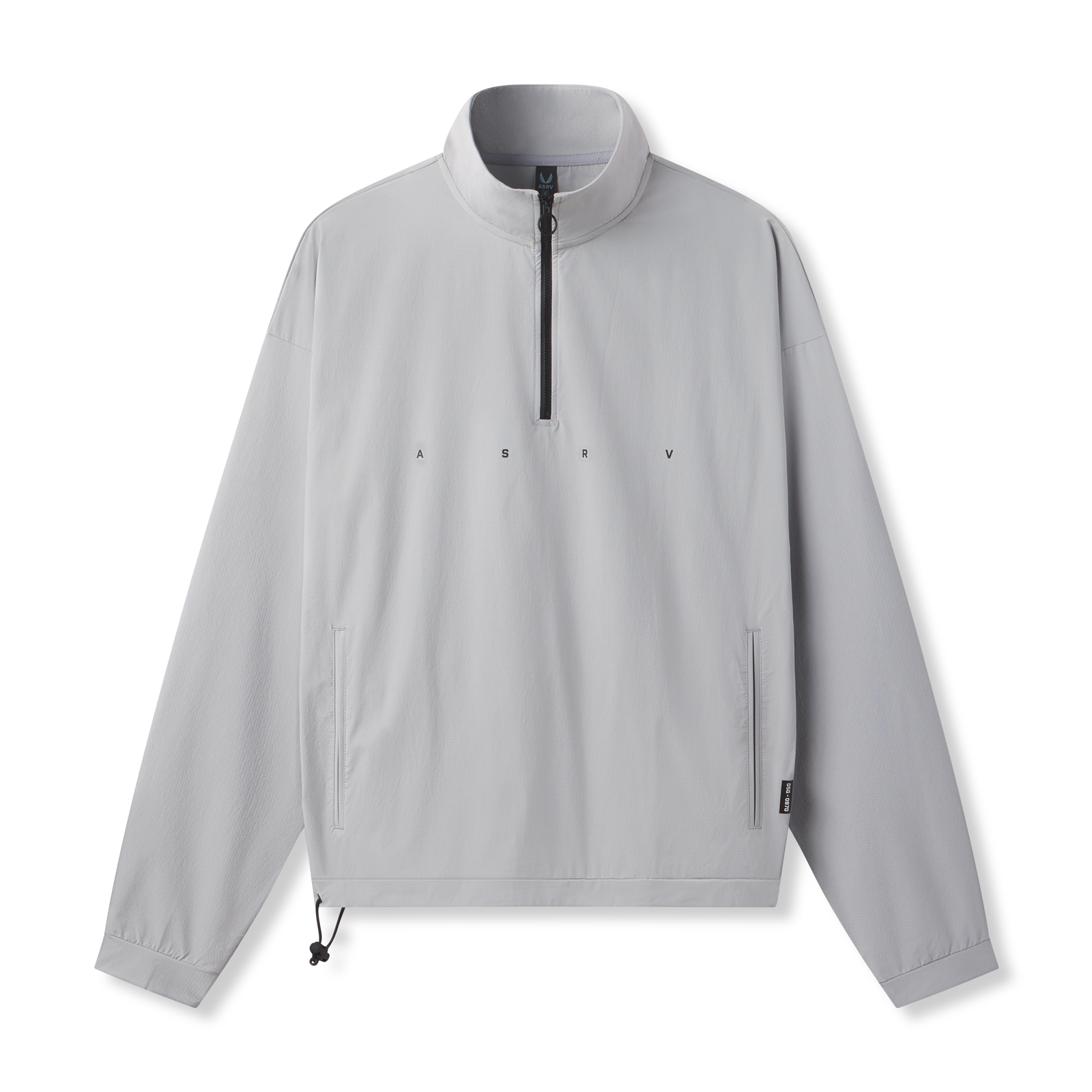 flatlay Ripstop Quarter Zip Jacket in slate grey, front view