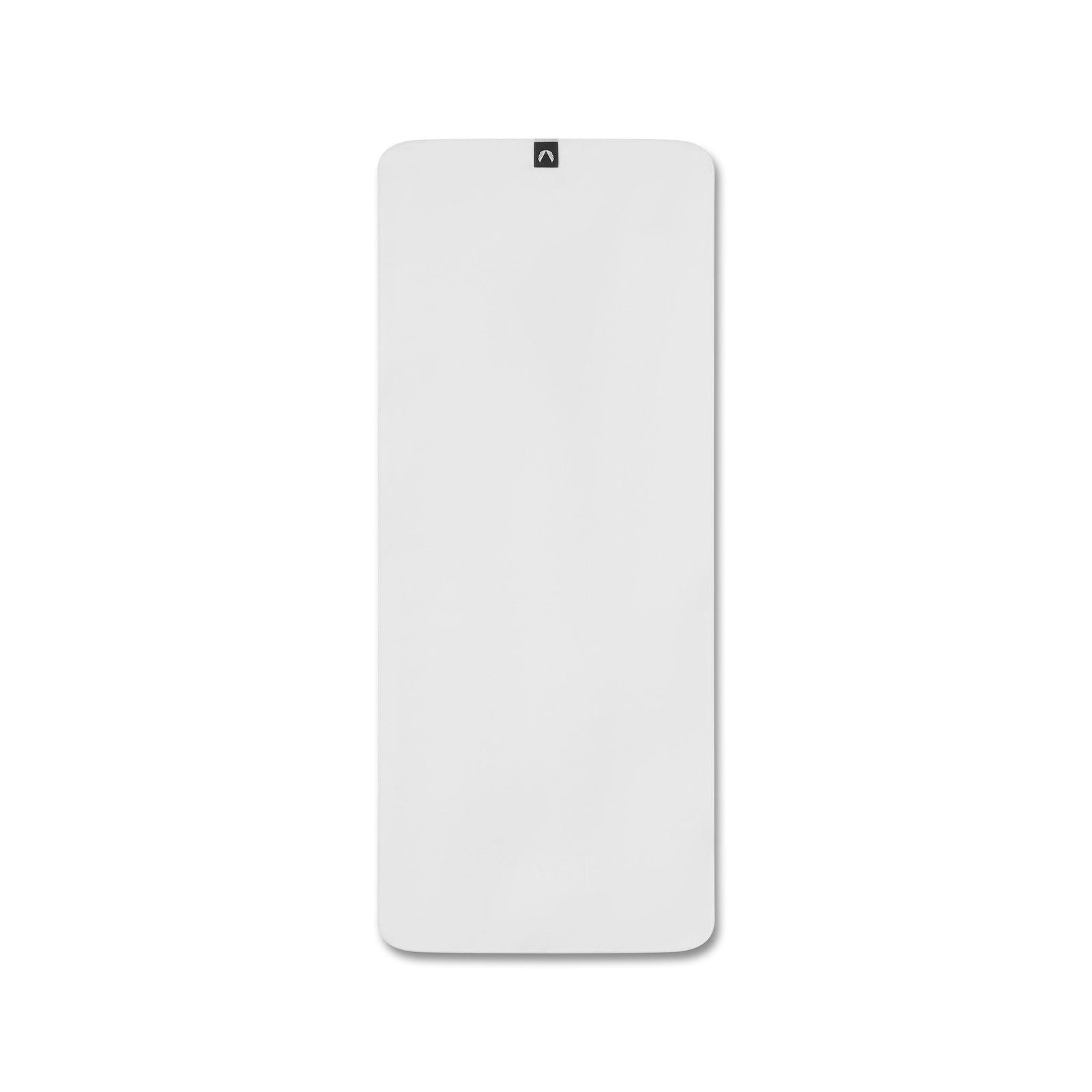 flatlay microfiber antibacterial gym towel in white, front view